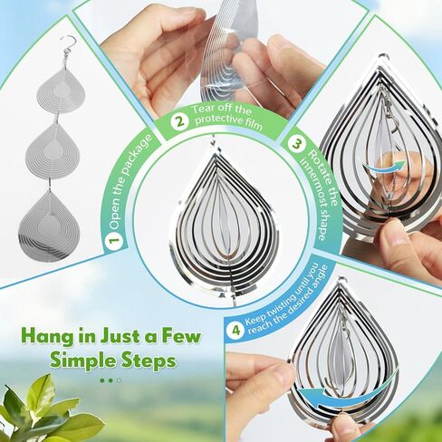 Bird Deterrents for Outside, 12 Discs Stainless Steel 3D Wind Spinners Garden Decor, 4 Sets Reflective Bird Scare Devices to Keep Woodpeckers, Pigeons Away from Patio, Balcony, Porch, Deck in Saudi Arabia
