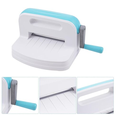 DIY Hand Crank Embossing Machine Set with 5 Backplates White Blue for Scrapbooking in Saudi Arabia