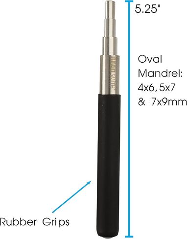 The Beadsmith Oval Mini Mandrel – Wire Elements – Creates Oval Shapes in 3 Sizes – Carbon Steel, Rubber Grip – 5" Long – Metal Jewelry Forming Tool – Make Consistent Loops Every Time in Saudi Arabia