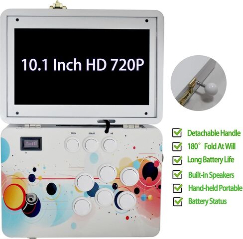 9800 in 1 Hand-held Portable Arcade Game Console 10.1-inch HD Screen Dual Players 3D Retro Electronic Metal Box, Retro Video Game Machine Search/Hide/Pause Games in Saudi Arabia