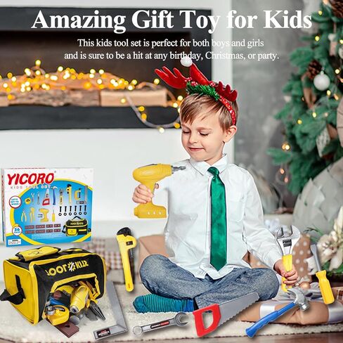 Kids Tool Set – 36 PCS Toddler Tool Set with Electric Drill, Pretend Play Toy Tools for Kids Ages 3,4,5,6,7,8 Years Old, Boy Toys in Kuwait