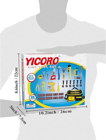 Kids Tool Set – 36 PCS Toddler Tool Set with Electric Drill, Pretend Play Toy Tools for Kids Ages 3,4,5,6,7,8 Years Old, Boy Toys in Kuwait