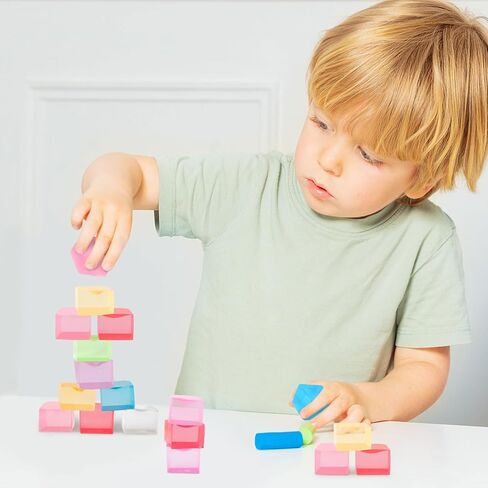 Hooqict 20Pcs Stress Cube Squishy Stress Balls Fidget Toys Square Squeeze Ice Cube Sensory Toys for Kids Adults Mini Squishies Stress Relief Party Gift Bag Fillers Birthday Goodie Bag Stuffers in Kuwait