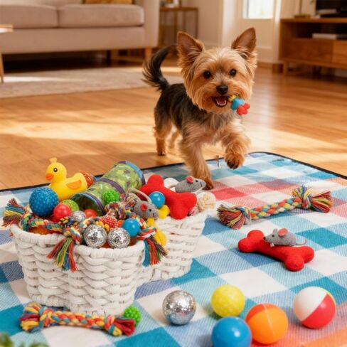2 Pack Dog Toy Basket, Bone Shape Woven Pet Food Storage Baskets for Organizing, Handmade Cotton Rope Pet Supplies Organizer Bin for Chew Toys, Blankets, Treats, Leashes, 2 Sizes in Saudi Arabia