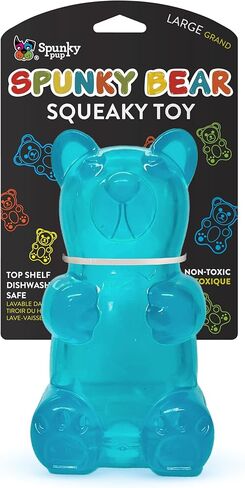 Spunky pup Spunky Bear Interactive Dog Toys with Treats Included - Treat-Holding Puzzle for Boredom & Stimulation - Peanut Butter Flavor - Dishwasher Safe - Assorted Neon Colors- Large in Saudi Arabia
