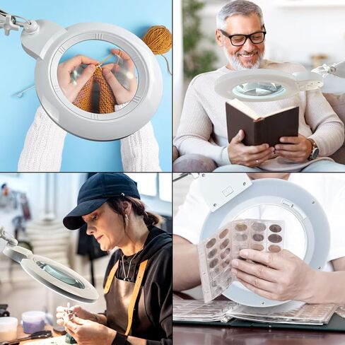 BoliOptics (عدسة زجاجية 7 بوصة) 1.75X، 3 ديوبتر، مصباح مكبر LED احترافي مع مشبك، 4 مستويات سطوع، 5600-6000K ضوء النهار الساطع، 1200 لومن، 84 SMD LED، ذراع قابل للتعديل، MG16304311 in Saudi Arabia