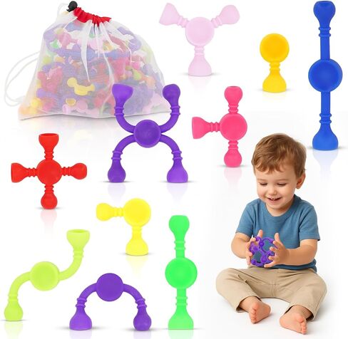 Kids Stem Sensory Building Toys - 50pcs Fine Motor Skills Toys for Toddlers, Educational Toy for Kid Activities, Travel Toy for Airplane, Car, ADHD in Saudi Arabia
