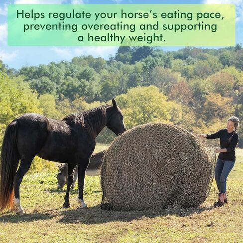 5x5 ft Round Bale Hay Net – Slow Feeder for Horses & Livestock, Extra Dense 2" Knotless Holes, Durable & Healthy Feeding Solution in Saudi Arabia