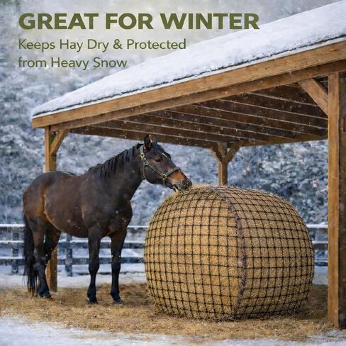 5x5 ft Round Bale Hay Net – Slow Feeder for Horses & Livestock, Extra Dense 2" Knotless Holes, Durable & Healthy Feeding Solution in Saudi Arabia
