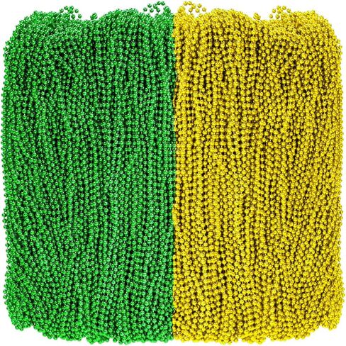 100 قطعة قلادة من الخرز لعيد القديس باتريك باللون الأخضر والذهبي قلادات سانت باتريك الأيرلندية لعيد القديس باتريك ماردي غرا موكب هدايا لحفلات أعياد الميلاد in Kuwait