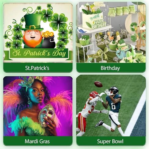 100 قطعة قلادة من الخرز لعيد القديس باتريك باللون الأخضر والذهبي قلادات سانت باتريك الأيرلندية لعيد القديس باتريك ماردي غرا موكب هدايا لحفلات أعياد الميلاد in Kuwait