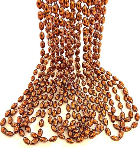 12 Pcs Sports Football Party Brown Beads Mardi Gras Beads Football Sport Events Party Supplies in Saudi Arabia