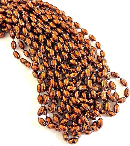 12 Pcs Sports Football Party Brown Beads Mardi Gras Beads Football Sport Events Party Supplies in Saudi Arabia