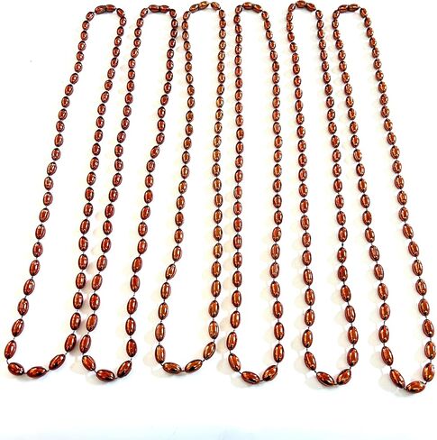 12 Pcs Sports Football Party Brown Beads Mardi Gras Beads Football Sport Events Party Supplies in Saudi Arabia