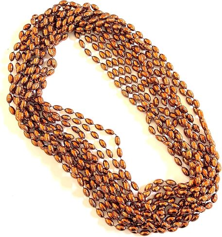 12 Pcs Sports Football Party Brown Beads Mardi Gras Beads Football Sport Events Party Supplies in Saudi Arabia