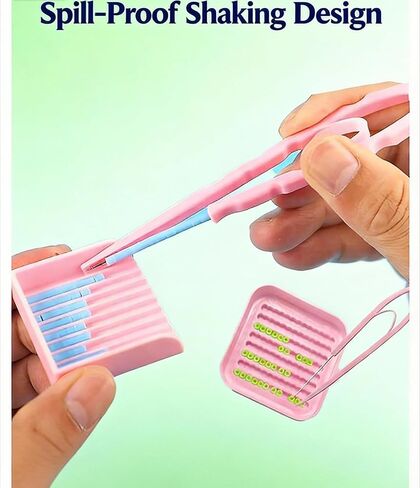 5 Pcs 2.6mm Fuse Bead Single Needle Tweezer & Aligner Tray Kit,Fuse Bead Organizer Tray,Efficient Iron Bead Sorting Tools with Effortless Beads Recovery (Pink) in Saudi Arabia