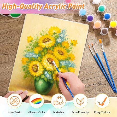 8 Pack Mini Acrylic Paint Set, 12 Colors Acrylic Paint Strips with 16 Brushes, Washable Paint for Adults Craft, 112 PCS Painting kit for Easter Eggs, Birthday, Party Favor, Classroom Art Gifts in Saudi Arabia
