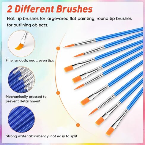 8 Pack Mini Acrylic Paint Set, 12 Colors Acrylic Paint Strips with 16 Brushes, Washable Paint for Adults Craft, 112 PCS Painting kit for Easter Eggs, Birthday, Party Favor, Classroom Art Gifts in Saudi Arabia