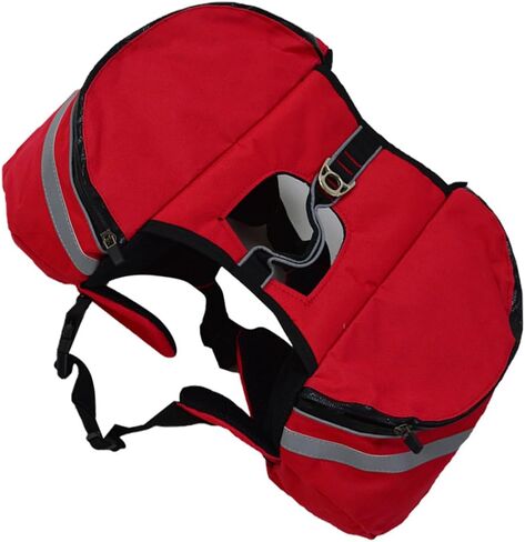 BESPORTBLE Portable Dog Backpack with Breathable Oxford Fabric Carrier with Rear Leash Hook and Side Pockets for Travel Camping Hiking High Visibility Safety Harness for Puppies Red in Saudi Arabia