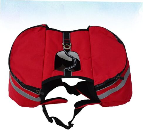 BESPORTBLE Portable Dog Backpack with Breathable Oxford Fabric Carrier with Rear Leash Hook and Side Pockets for Travel Camping Hiking High Visibility Safety Harness for Puppies Red in Saudi Arabia