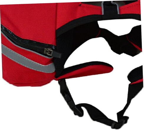 BESPORTBLE Portable Dog Backpack with Breathable Oxford Fabric Carrier with Rear Leash Hook and Side Pockets for Travel Camping Hiking High Visibility Safety Harness for Puppies Red in Saudi Arabia