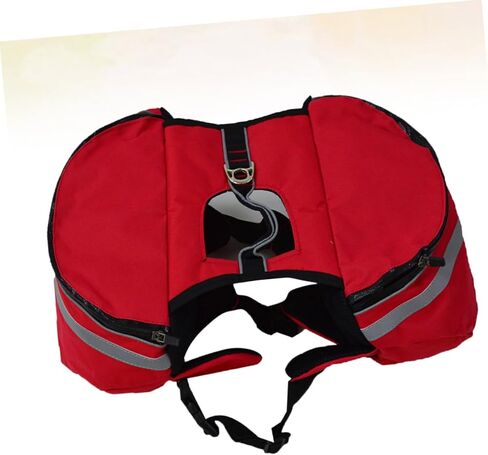 BESPORTBLE Portable Dog Backpack with Breathable Oxford Fabric Carrier with Rear Leash Hook and Side Pockets for Travel Camping Hiking High Visibility Safety Harness for Puppies Red in Saudi Arabia
