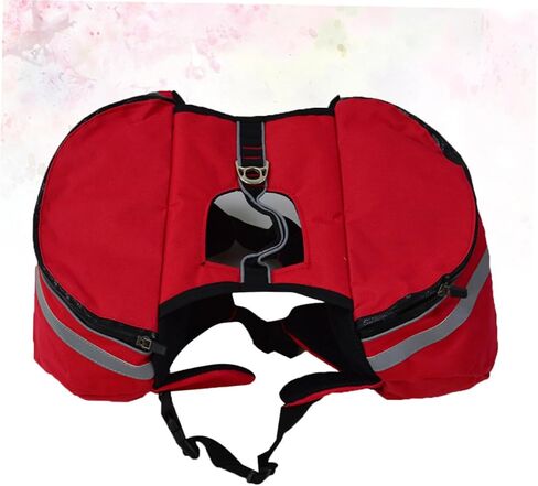 BESPORTBLE Portable Dog Backpack with Breathable Oxford Fabric Carrier with Rear Leash Hook and Side Pockets for Travel Camping Hiking High Visibility Safety Harness for Puppies Red in Saudi Arabia
