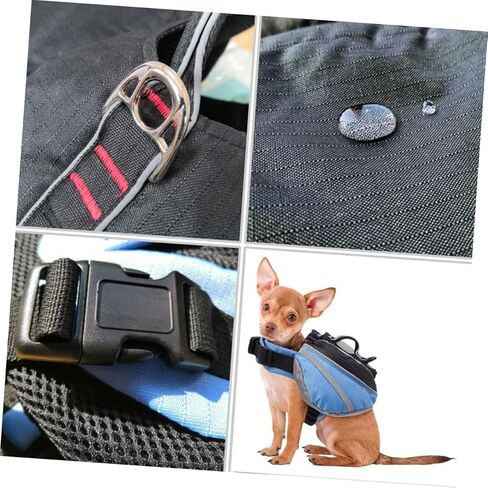 BESPORTBLE Portable Dog Backpack with Breathable Oxford Fabric Carrier with Rear Leash Hook and Side Pockets for Travel Camping Hiking High Visibility Safety Harness for Puppies Red in Saudi Arabia