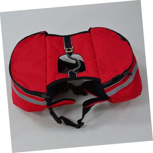 BESPORTBLE Portable Dog Backpack with Breathable Oxford Fabric Carrier with Rear Leash Hook and Side Pockets for Travel Camping Hiking High Visibility Safety Harness for Puppies Red in Saudi Arabia