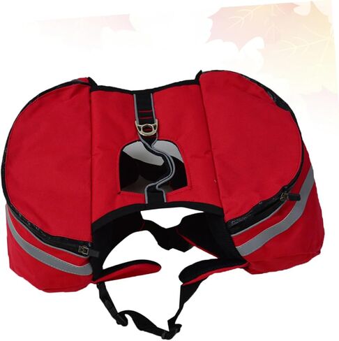 BESPORTBLE Portable Dog Backpack with Breathable Oxford Fabric Carrier with Rear Leash Hook and Side Pockets for Travel Camping Hiking High Visibility Safety Harness for Puppies Red in Saudi Arabia