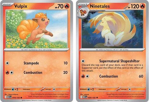 Ninetales Vulpix 020/132 - Mega Evolution - Pokemon 2 Card Lot in Saudi Arabia