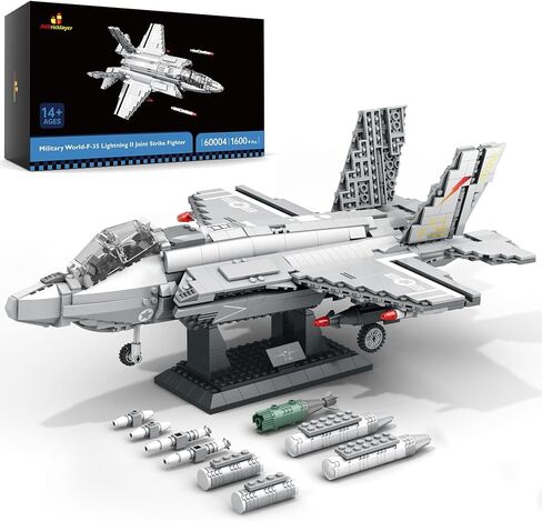 مجموعة بناء طائرة مقاتلة عسكرية من JMBricklayer 60004، F-35 Lightning II Joint Strike Fighter Airplane مجموعات ألعاب الجيش، ألعاب الطائرة هدايا للبالغين والمشجعين العسكريين in Kuwait
