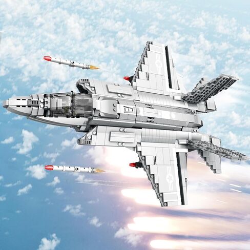 مجموعة بناء طائرة مقاتلة عسكرية من JMBricklayer 60004، F-35 Lightning II Joint Strike Fighter Airplane مجموعات ألعاب الجيش، ألعاب الطائرة هدايا للبالغين والمشجعين العسكريين in Kuwait