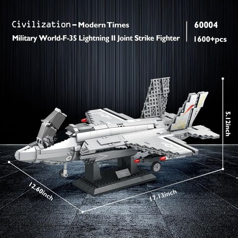 مجموعة بناء طائرة مقاتلة عسكرية من JMBricklayer 60004، F-35 Lightning II Joint Strike Fighter Airplane مجموعات ألعاب الجيش، ألعاب الطائرة هدايا للبالغين والمشجعين العسكريين in Kuwait