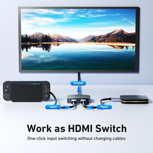 BENFEI HDMI Switch 4K@60 هرتز، محول HDMI ثنائي الاتجاه 2 مدخل 1 مخرج، 1 مدخل 2 مخرج، يدعم 4K 3D HD 1080P متوافق مع Firestick، Xbox PS4 Roku HDTV in Saudi Arabia