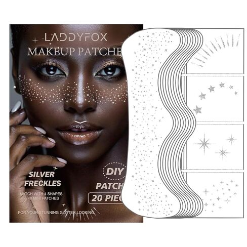 20 Pcs Halloween Makeup Decorations,DIY Halloween Glitter Freckles Face Tattoos Stickers,Sparkle and Waterproof halloween Rave Accessories Face Paint Makeup Kit for Women, Kids, Party Supplies in Saudi Arabia