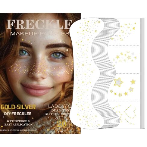 20 Pcs Halloween Makeup Decorations,DIY Halloween Glitter Freckles Face Tattoos Stickers,Sparkle and Waterproof halloween Rave Accessories Face Paint Makeup Kit for Women, Kids, Party Supplies in Saudi Arabia