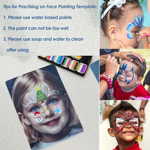 Face Painting Practice Board,Face Paint Practice Board,Reusable Painting Exercise Template,Stage Makeup Painting Tool,Display for Stage&Home Makeup Painting (4) in Saudi Arabia