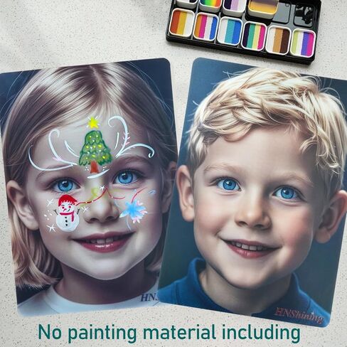 Face Painting Practice Board,Face Paint Practice Board,Reusable Painting Exercise Template,Stage Makeup Painting Tool,Display for Stage&Home Makeup Painting (4) in Saudi Arabia