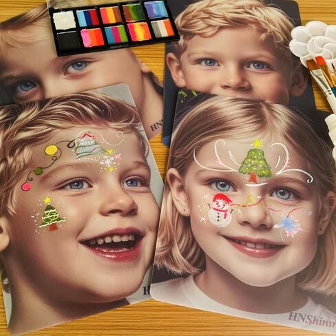 Face Painting Practice Board,Face Paint Practice Board,Reusable Painting Exercise Template,Stage Makeup Painting Tool,Display for Stage&Home Makeup Painting (4) in Saudi Arabia