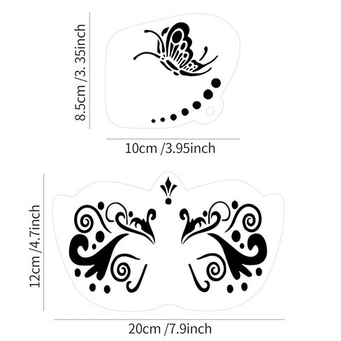 28 Pcs Face Paint Stencils Kit, Reusable Facial Painting Stencils for Kids & Adults, Painting Art Templates for Halloween Party Makeup in Kuwait