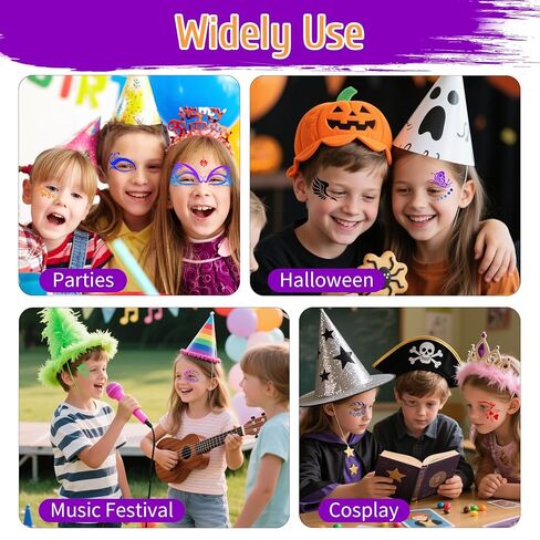 28 Pcs Face Paint Stencils Kit, Reusable Facial Painting Stencils for Kids & Adults, Painting Art Templates for Halloween Party Makeup in Kuwait