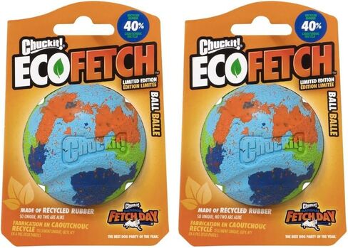 تشوكيت! لعبة كرة جلب للكلاب من EcoFetch، مقاس متوسط ​​(قطر 2.5 بوصة) عبوة من قطعة واحدة، للسلالات التي يتراوح وزنها بين 20 و60 رطلاً in Kuwait