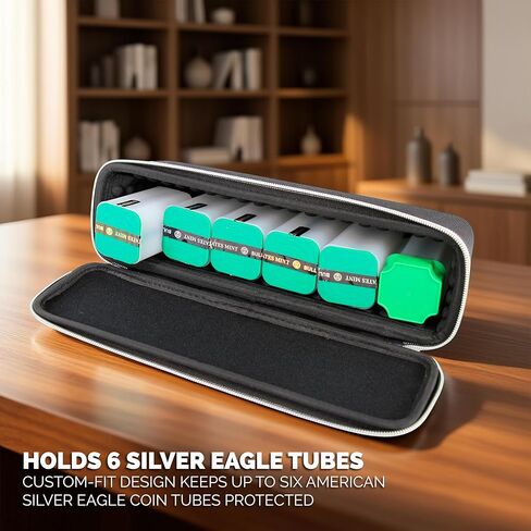 CASEMATIX Coin Case for Silver Eagle Coin Tubes – Protective Hard Shell Coin Storage Box with Padded Interior, Secure Silver Eagle Coin Holder for Collectors in Saudi Arabia