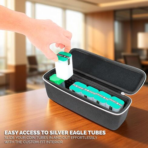 CASEMATIX Coin Case for Silver Eagle Coin Tubes – Protective Hard Shell Coin Storage Box with Padded Interior, Secure Silver Eagle Coin Holder for Collectors in Saudi Arabia