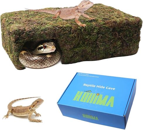 مخبأ الكهف المطحلب للزواحف، مخبأ السحلية باللون الأصفر مع مأوى آمن، كوخ كهف الثعبان لتررم تحت عنوان مثالي لثعبان أبو بريص الهامستر للراحة والاختباء in Kuwait