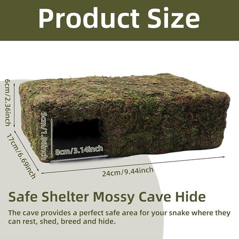 مخبأ الكهف المطحلب للزواحف، مخبأ السحلية باللون الأصفر مع مأوى آمن، كوخ كهف الثعبان لتررم تحت عنوان مثالي لثعبان أبو بريص الهامستر للراحة والاختباء in Kuwait