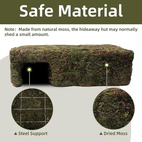 مخبأ الكهف المطحلب للزواحف، مخبأ السحلية باللون الأصفر مع مأوى آمن، كوخ كهف الثعبان لتررم تحت عنوان مثالي لثعبان أبو بريص الهامستر للراحة والاختباء in Kuwait