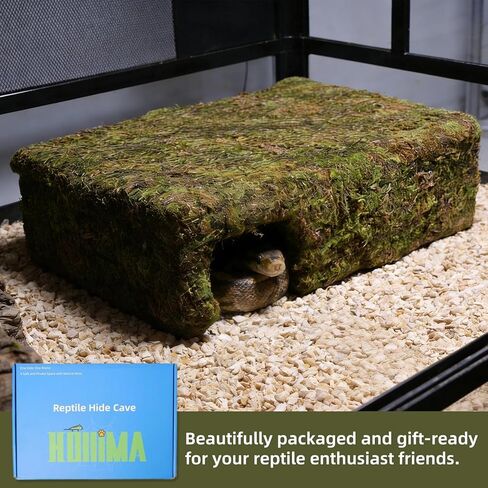 مخبأ الكهف المطحلب للزواحف، مخبأ السحلية باللون الأصفر مع مأوى آمن، كوخ كهف الثعبان لتررم تحت عنوان مثالي لثعبان أبو بريص الهامستر للراحة والاختباء in Kuwait