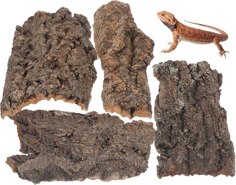 DOITOOL 4 قطع لحاء الفلين للزواحف، مسطحات الفلين لحاء الزواحف لخلفية Terrarium، تسلق حصيرة ديكور الموائل للعنكبوت السحلية الحرباء السلحفاة تحمل التنين in Kuwait